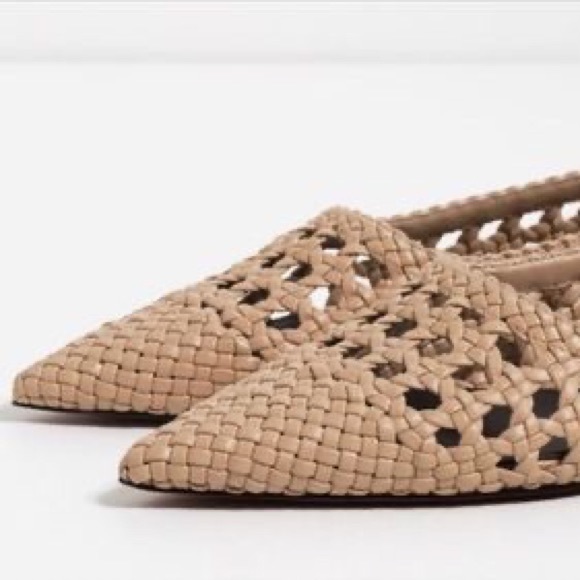Zara TRF limited edition open work ballet flats 🌾  Sz39 (8 US) - Picture 4 of 12